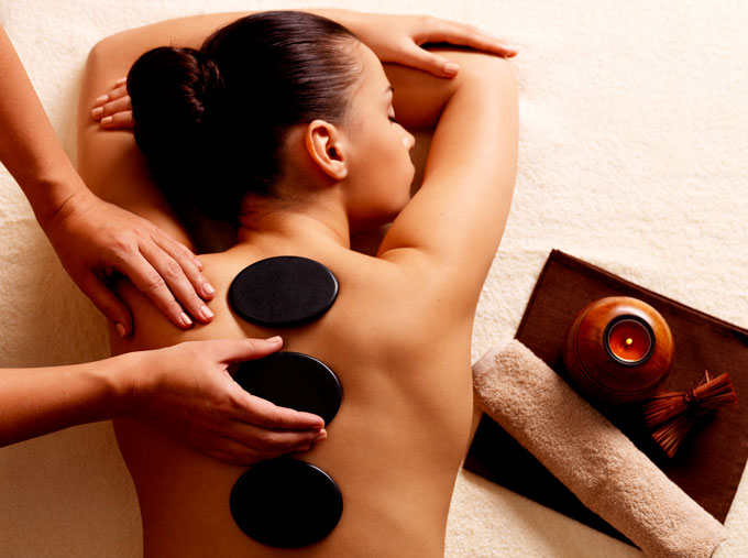 Massage stones for a couple night